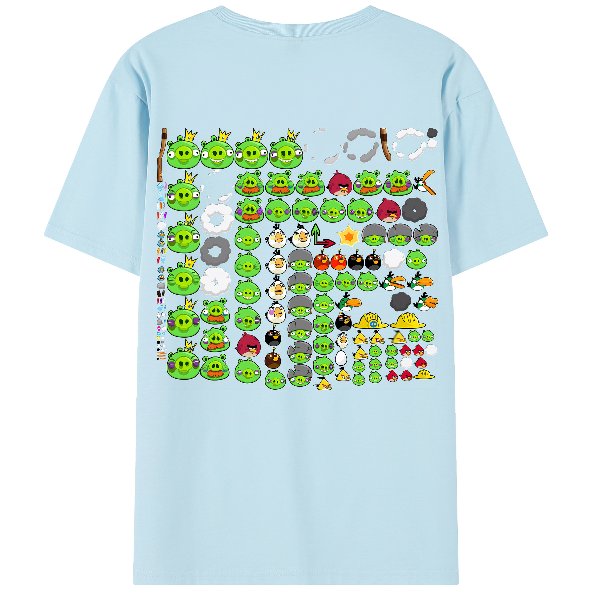 （画像用） Angry Birds アングリーバード 綿100％半袖Tシャツ（背面プリント）
